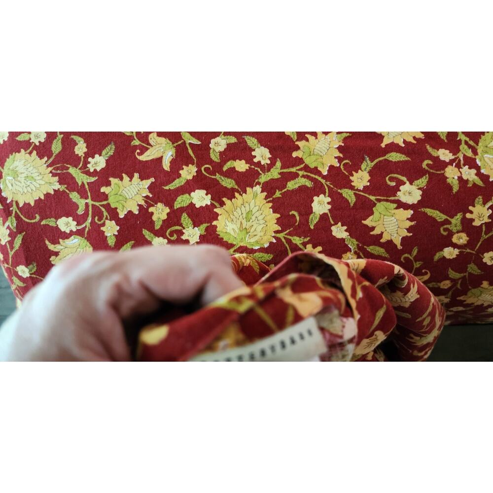 Pottery Barn Collette Vanessa Palampore Red Linen Blend Queen Full Duvet Sham - Picture 9 of 11